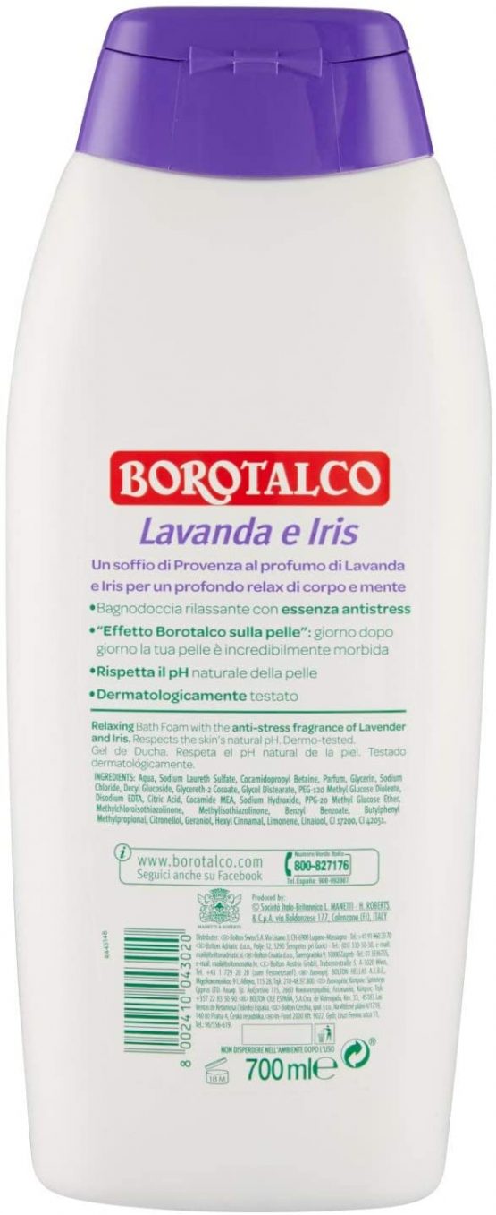 Borotalco Body Wash Fragrance Lavender and Iris, Refreshing Body Wash Body Wash Borotalco Effect on Skin, Great for Men and Women, Maxi Bottle Size 700 ml - Image 3