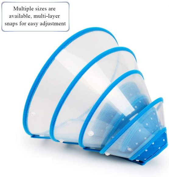Andiker Pet Cone Recovery Dog Cone Adjustable Collar, Protect the Neck Surgery Recovery, Designed for Cats and Puppies (S, blue) - Image 3