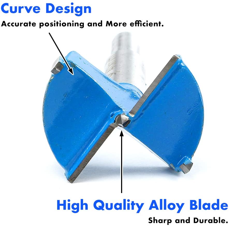 1-3/5 Inch 40mm Forstner Drill Bit Woodworking Hole Saw Wood Cutter,Professional Alloy Steel Wood Drilling Woodworking Hole Boring Bits Power Rotary Cutting Tool (Blue) - Image 3