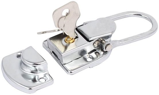 Sourcingmap® Suitcase Briefcase Wooden Case 64mm Long Alloy Toggle Latch Hasp Lock w 2 Keys - Image 2
