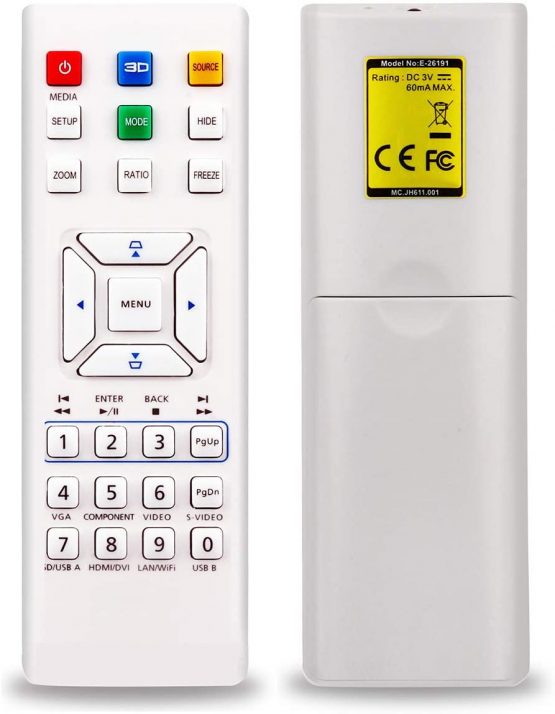 Aimdio Projector Remote Control for Acer H5360BD H5380BD H5382BD H6510BD H6517ABD H6517BD H6517ST H6520BD H7532BD H7550BD H7550BDz H7550ST P1173 P1500 P6200 P6600 P6500 Projector Remote