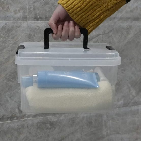 Fosly 4 Set of Transparent Plastic Storage Boxes with Lids Clip, Small Plastic Box with Lid - Image 2