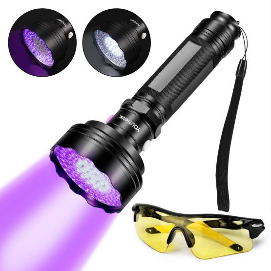 YOUTHINK 100LEDs Flashlight Pet/Dogs/Cats Urine Detector UV Black light to Check Stains, Scorpions, Currency Authenticate for Indoor&Outdoor Use 395 nm Ultraviolet Flashlight