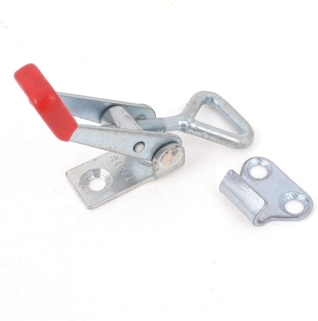 Sourcingmap 4001 100Kg 220-Pound Triangle Shaped Lever Latch Toggle Clamp, 2-Piece, Red,silver, 220 lbs,2 pcs - Image 2