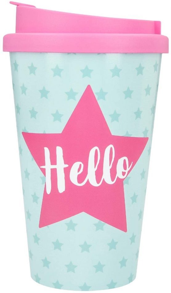 Depesche 2180.022 to Go Plastic Mug with Slogan 350 ml Hello Multi-Coloured