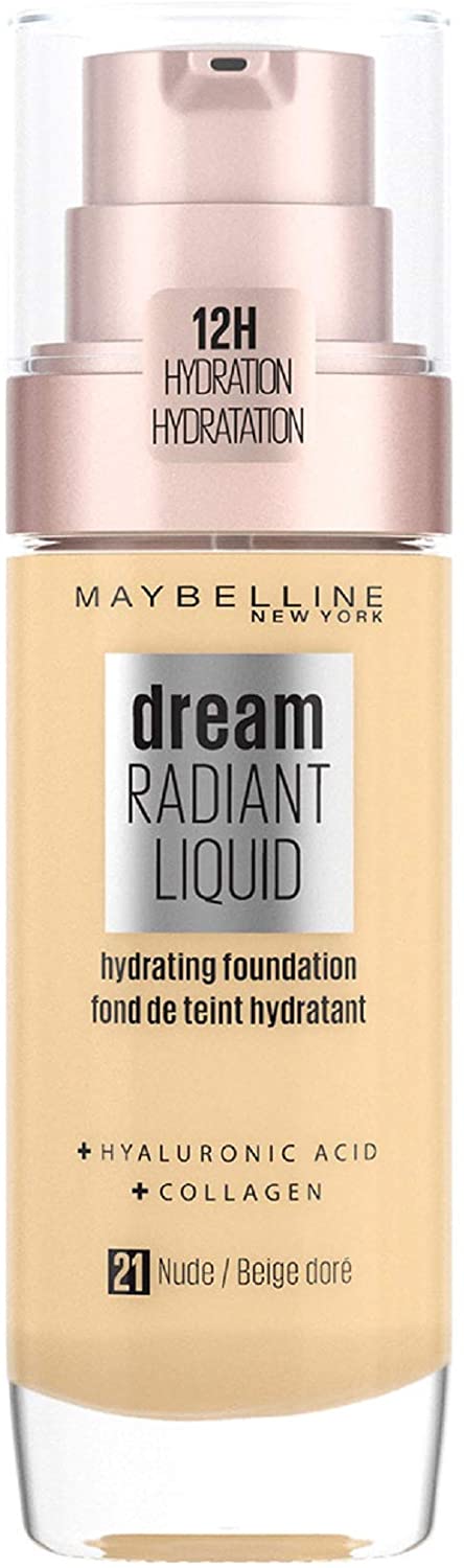 Maybelline Foundation, Dream Radiant Liquid Hydrating Foundation with Hyaluronic Acid and Collagen, Lightweight