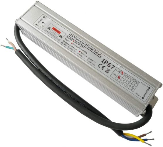YAYZA! 1-Pack Compact Ultra-Slim Waterproof IP67 24V 1.25A 30W Low Voltage LED Driver Transformer Module Universal AC DC Switching Power Supply Indoor Outdoor Adapter