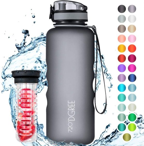 720°DGREE Water Bottle “uberBottle“ +Fruit-Infuser - 350ml, 500ml, 650ml, 1L - BPA-Free Tritan, Leakproof, Reusable - Sports Drinking Bottle for Kids, Gym, Fitness, Outdoor, Cycling, School