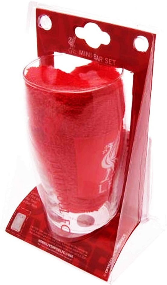 L.F.C Official Liverpool Football Crest Pint Glass Mini Bar Set (Pint Glass, Coasters & Bar Towel) - Image 3