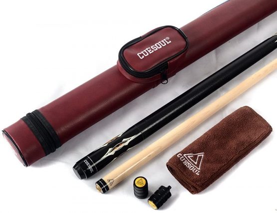 CUESOUL 19oz 1/2 Jointed Maple Pool Cue Stick with Case