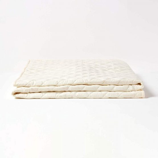 HOMESCAPES Organic Single Fitted Mattress Protector 300 Thread Count Luxury Quilted Deep Protector 100% Egyptian Cotton 200 GSM Anti Dust Mite & Anti Allergen Superior Percale Excellent for Summers - Image 4