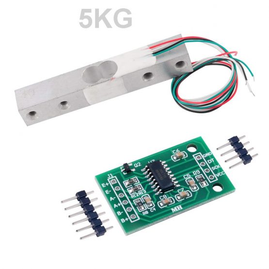 Stemedu Load Cell 5KG Amplifier HX711 24 Bit Precision A/D Module Pressure Weighing Sensor, Portable Kitchen Scale Digital Weight Sensor AD Module for Arduino Raspberry Pi