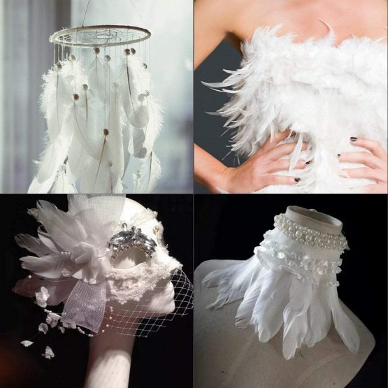Feather for Crafts, 250 Pcs White Feathers Natural Goose Feathers for DIY Dream Catchers/Earrings/Wedding Party Decorations (3 Sizes) - Image 3