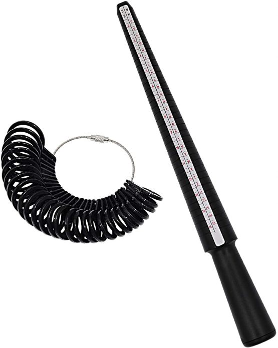 NIUPIKA Ring Sizer UK Gauge Set Ring Mandrel UK Size ERU US Size Finger Measurement Scales Kit Jewellery Tools for Ring Size Measuring Rings Diameters Plastic