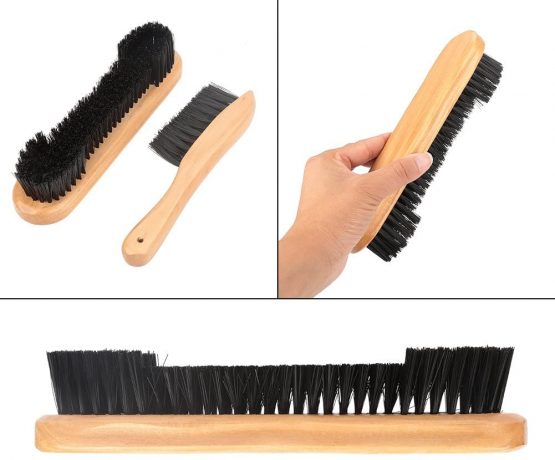 Alomejor 2pcs Billiard Table Brush Pool Table Brush Cleaner Kit Snooker Pool Table Brush Kit with Cloth Brush Rail Brush Wooden Handle for Billiard Table - Image 4