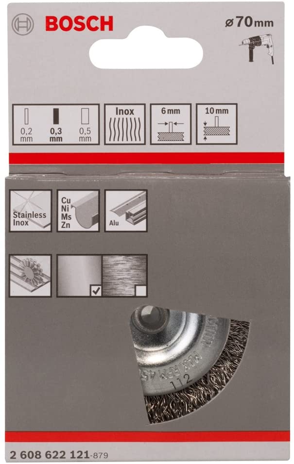 Bosch Accessories 2608622121 Wire Wheel, Silver, 70 mm - Image 2