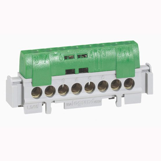 Legrand 004835 Terminal Strip 25Q 16 x 16Q Green