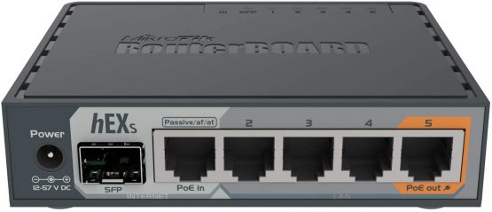 Mikrotik hEX S Ethernet Black Router, 10, 100, 1000 Mbit/s, 10/100/1000BASE-T (X), Black, 256 MB, 11 W, CC