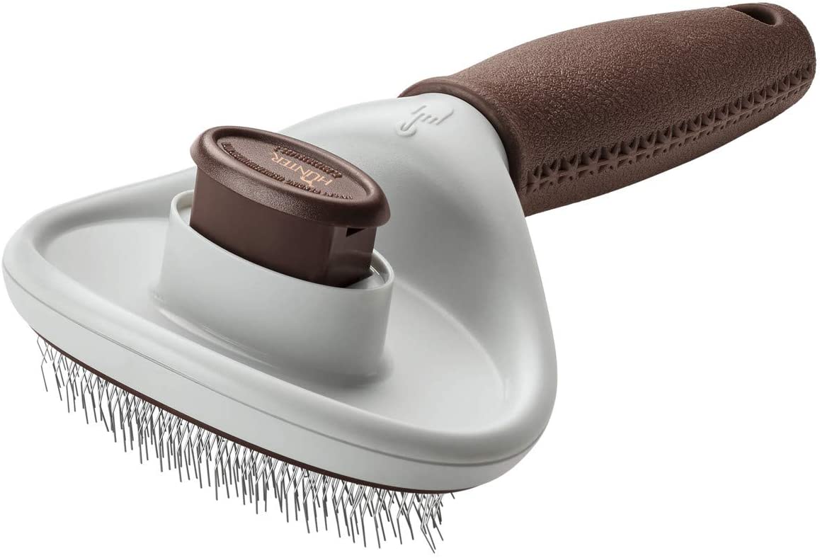 Hunter - Self-cleaning brush carding L, grey / brown - Image 2