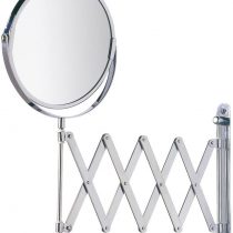 Wenko 15165100 Wallmounted beauty mirror Telescope Exclusive, mirror surface ø 17cm, 300% magnification, Metal Steel, 19 x 38.5 x 50 cm, Chrome
