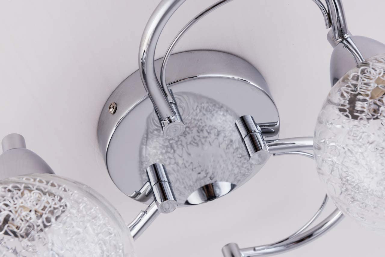 AUROLITE AL1034 BOLLA 3xG9 LED Semi Flush Ceiling Light, Polished Chrome Finish, 12W, Ideal for Living Room Bedroom, Kitchen - Image 4