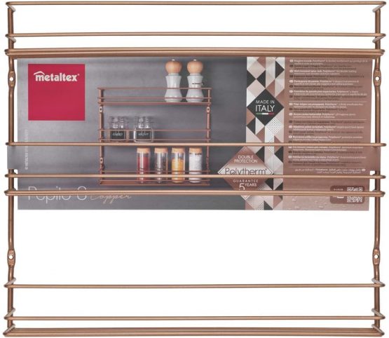 Metaltex 'Pepito 3' 3-Tier Spice Rack, Polytherm Copper, 36 x 8 x 32 cm - Image 4