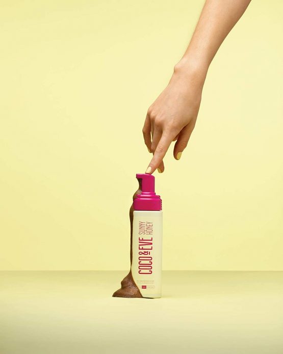 Coco & Eve Sunny Honey Bali Bronzing Foam. Natural Sunless Self Tanner Mousse. Anti Cellulite, Anti Ageing, Organic Sunless Self Tanning Lotion (Dark) - Image 3