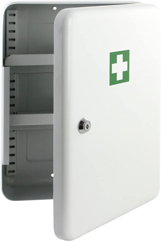 HMF 10732-07 First Aid Box, Medical Box, Pharmacy, Aluminium, 32 x 23 x 9,5 cm