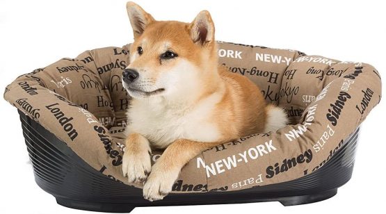 Ferplast Cushion for dog and cat bed SOFA' CUSHION 8 Padded spare cover for pet bed, Soft cotton washable, Adjustable with elastic cord, 85 x 62 x h 28,5 cm Brown - Image 3