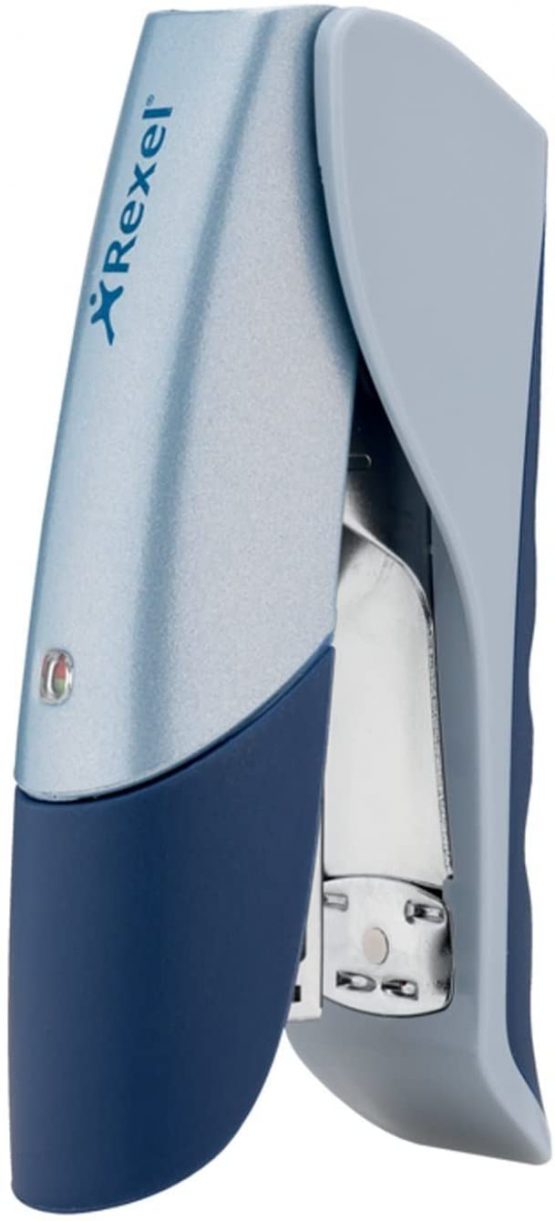 Rexel Gazelle Half Strip Stapler, 25 Sheet Capacity, Plastic Body, Blue and Silver, 2100011 - Image 3