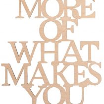 Rayher Wood Phrase for DIY Crafts, Wooden Wall Decoration for Living Room, Bedroom or Kitchen, 12.8x19.7cm, brown, 46314000