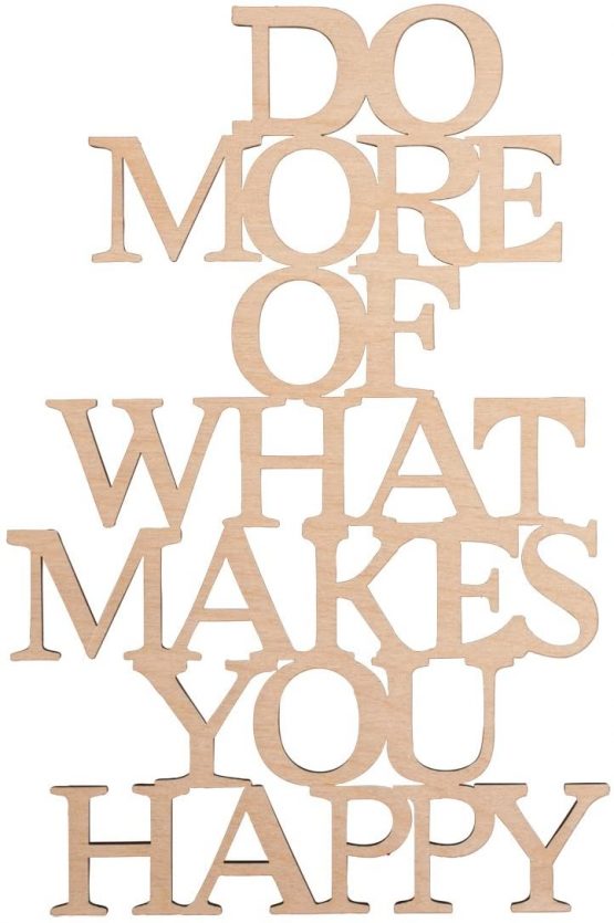 Rayher Wood Phrase for DIY Crafts, Wooden Wall Decoration for Living Room, Bedroom or Kitchen, 12.8x19.7cm, brown, 46314000
