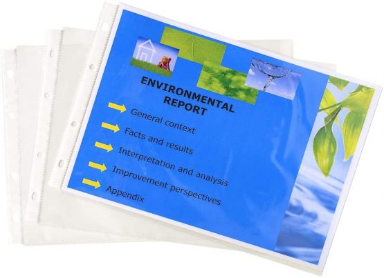 Exacompta Exactive PP Punched Pockets, A4, Landscape - Bag of 20