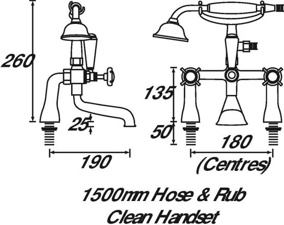 Bristan N BSM C CD 1901 Pillar Bath Shower Mixer - Chrome - Image 2