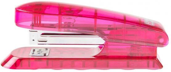 Idena 331120 Plastic Stapler, Translucent Red