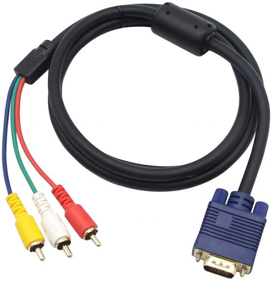 QiCheng&LYS VGA/HD15/RGB to 3 RGB Component for TV/HDTV Cable 5-Feet - Image 2