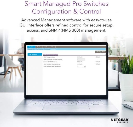 NETGEAR FS728TLP 28-Port Fast Ethernet 10/100 Smart Managed Pro PoE Switch, with 12 x PoE at 100 W, 6 x 1G Gigabit Copper/SFP, Rackmount and ProSAFE Lifetime Protection - Image 3