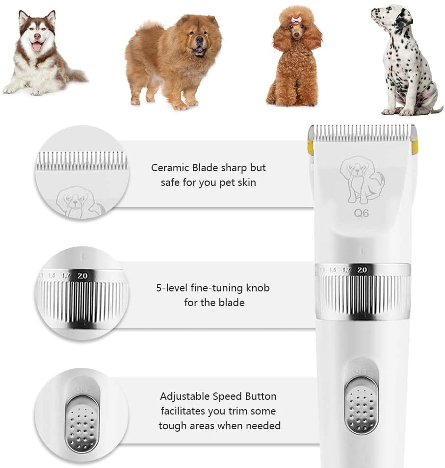 Dog Clippers 2-Speed Dog Grooming Kit, Dog Hair Trimmer, Cat Shaver, Low Noise Rechargeable Cordless Pet Clippers for Small Medium Large Dogs Cats - Image 3