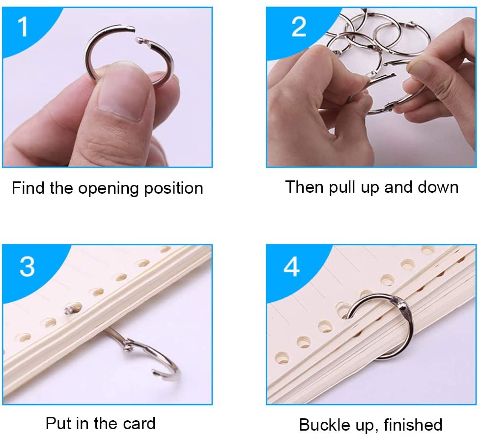 ManLee 100Pcs Metal Book Rings 20mm Book Loose Leaf Binder Rings Index Card Rings Flash Card Rings Silver Key Keychain Rings Round Binding Rings for Revision Card Notebook Scrapbook Album Craft DIY - Image 4