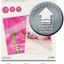 Leitz 74820000 Laminating Pouches Made of 125 Micron Thick Materia (Transparent, Glossy, A4 and UDT) - Pack of 25