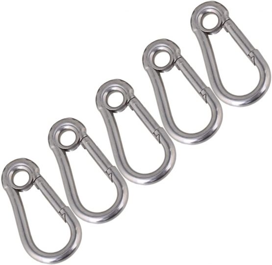 Mxfans M5 Secure Lock 304 Stainless Steel 50mm Hook Eyelet Pack of 5