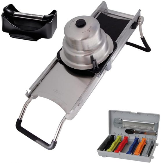 De Buyer Ultra Deluxe Mandolin, Stainless Steel, Silver, 40.01 x 19.99 x 13.49 cm
