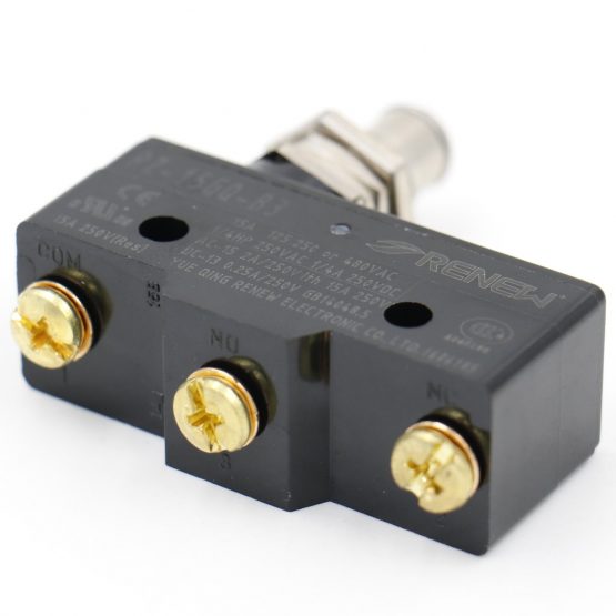 Heschen General Purpose Micro Switch Z-15GQ-B, Panel Mount Plunger, Medium OP, 3 Screw Terminal, 15A Rated Current - Image 3