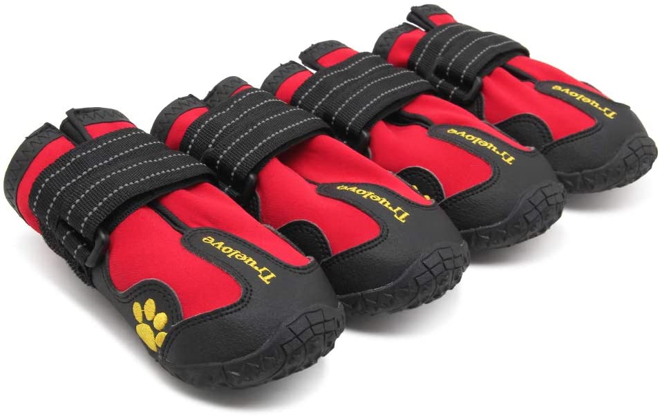 MOKCCI Truelove Dog Boots Waterproof Dog Shoe with Reflective Straps for Small Medium Large Dog Outdoor, red, 3#(Pack of 4) - Image 4