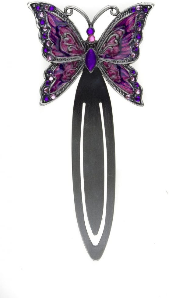 Butterfly Bookmarks by Yorkshire Giftware Limited Art Deco Design Butterfly Bookmark Available in Choice of Purple or Blue(Purple) - Image 3