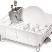 simplehuman KT1104 Compact Dishrack, White Plastic, W 37.1cm x H 17.2cm x D 32.8cm