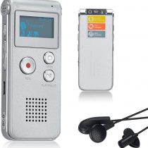 Lychee 8GB Voice Recorder USB Rechargeable Dictaphone LCD Recorder with Multifunctional Digital Audio and MP3 Player (Black)