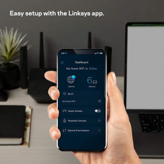 Linksys MR8300 AC2200 Tri-Band Mesh Wi-Fi Router (Works with Velop Whole Home Wi-Fi System, 4 Gigabit Ethernet Ports, USB 3.0 Port, Parental Controls Via Linksys App) - Image 3