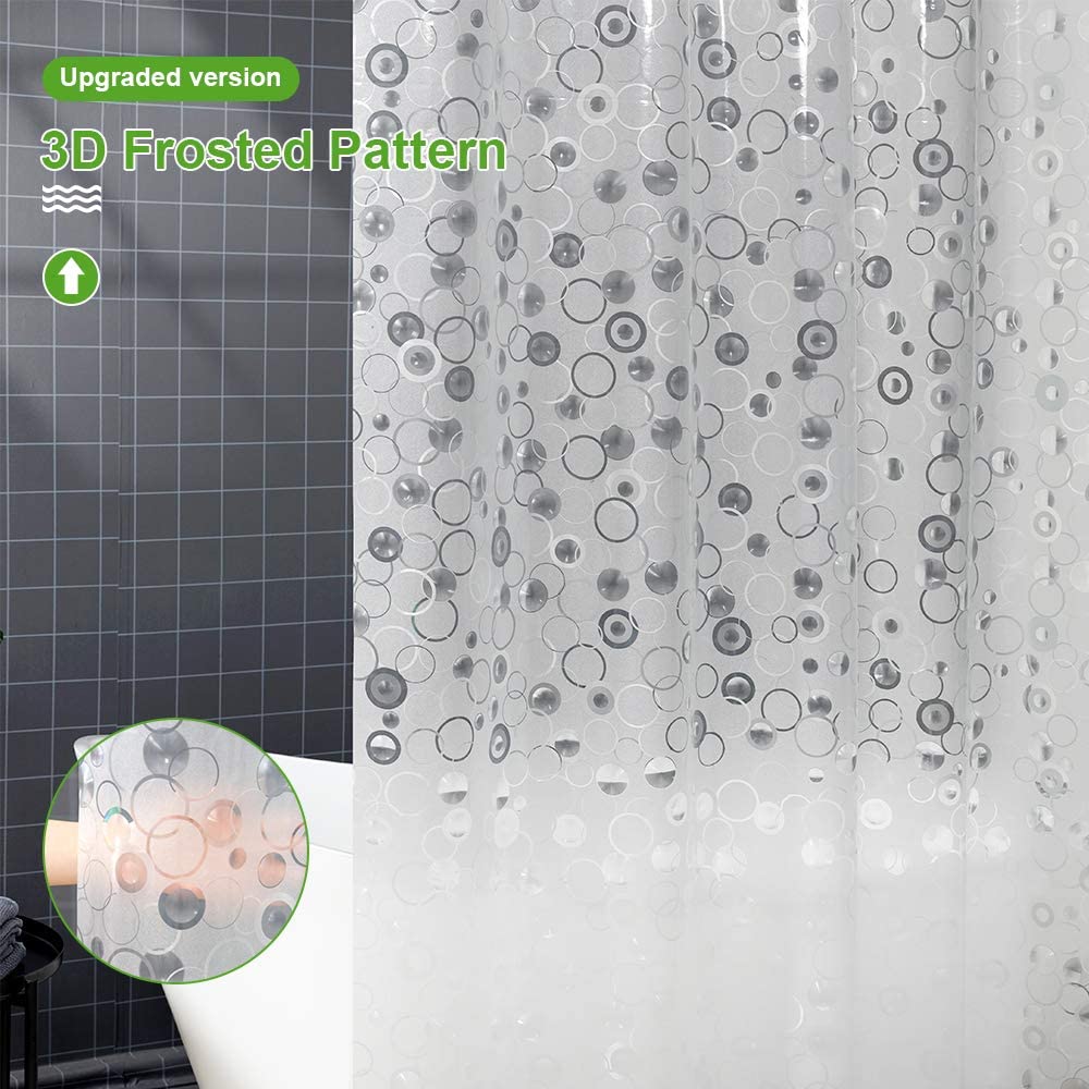 OTraki Shower Curtain 200 x 200 cm 3D Frosted Waterproof and Mildew