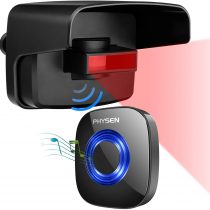 PHYSEN Driveway Sensor Alarm, Driveway, Garden and Shed Sensor, Wireless Alarm Chime Kit with Loud Audio(0-110db), 3 Levels Adjustable Sensitivity to Avoid False Alarm, 58 Chimes, LED Flash